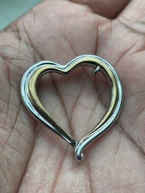 Sterling Silver Two-Tone Heart Pendant